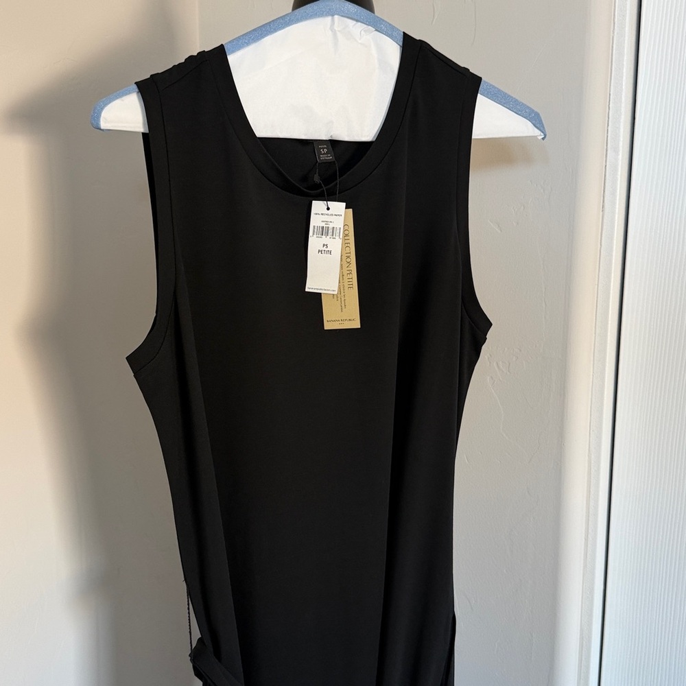 Banana Republic Factory- Black belted Sleeveless Dress